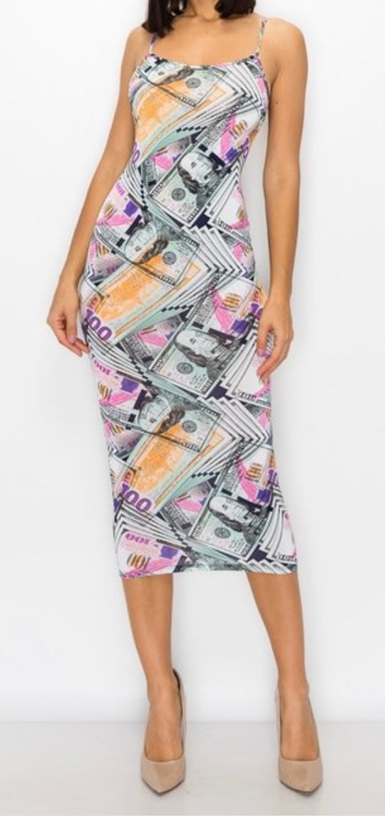 Money Resides Bodycon Dress