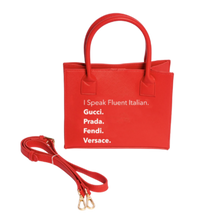 Load image into Gallery viewer, Red Mini Modern Tote (Italian)