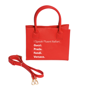 Red Mini Modern Tote (Italian)