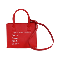 Load image into Gallery viewer, Red Mini Modern Tote (Italian)