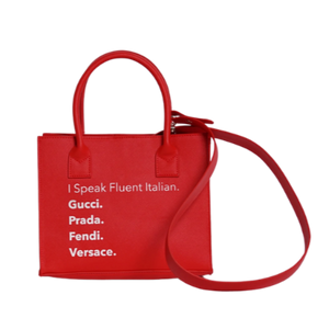 Red Mini Modern Tote (Italian)