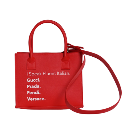 Red Mini Modern Tote (Italian)