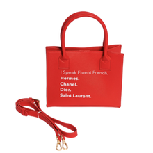 Load image into Gallery viewer, Red Mini Modern Tote (French)